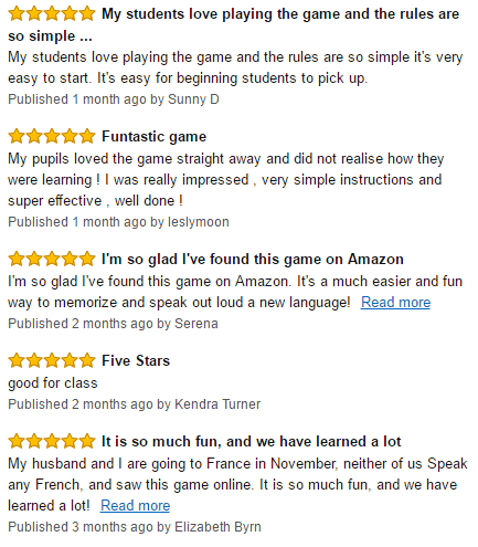 Reviews of KLOO learn French Games